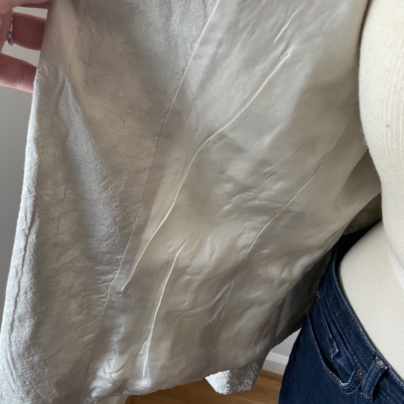 Open Front, silk jacket/blazer. Stone/off white - Picture 5 of 8